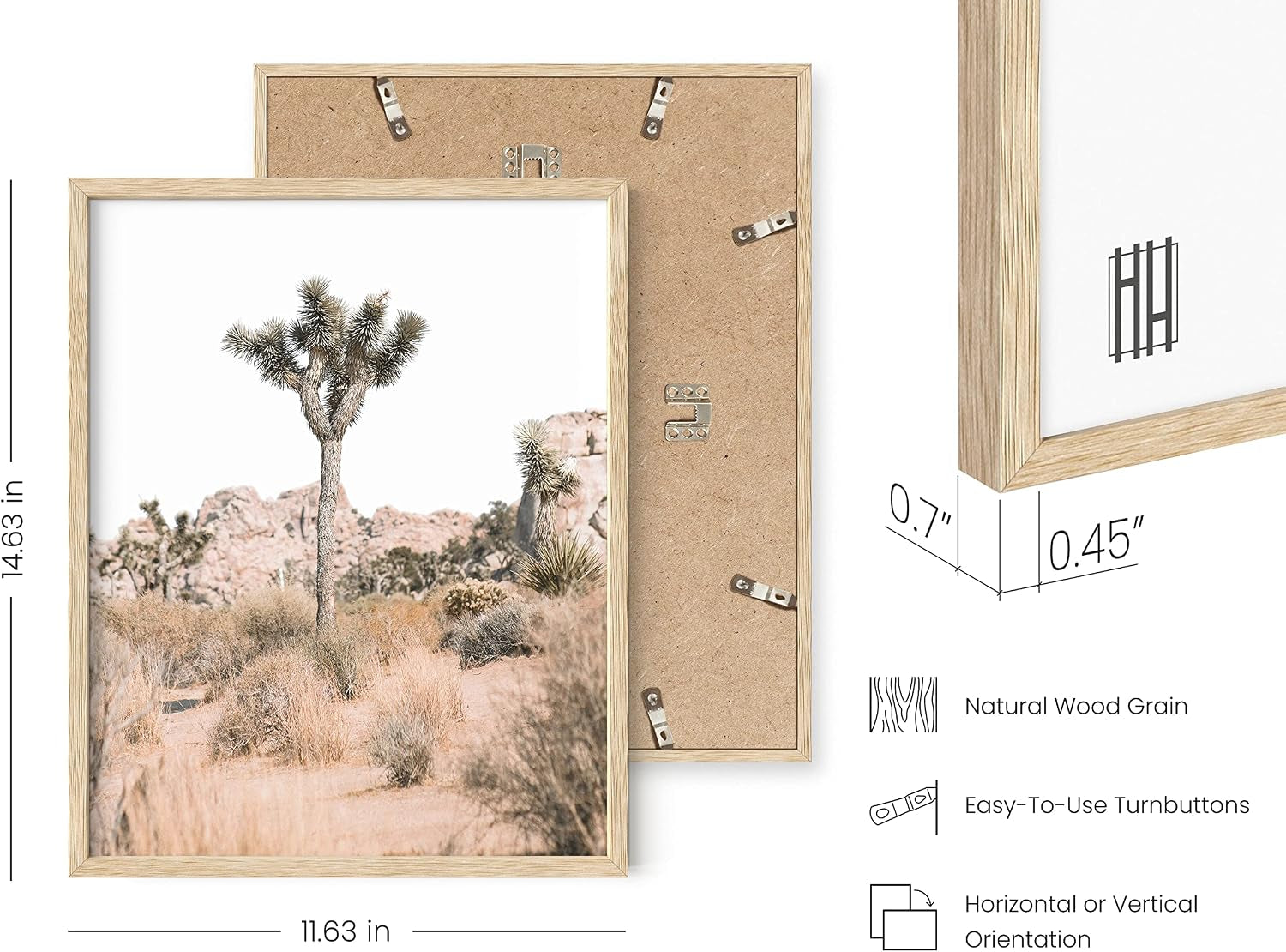 Desert Succulent Wall Art – Set of 6 Botanical Cactus Prints, Cactus and Nature Art Decor, Kitchen Wall Prints (Beige Frame, 11X14)